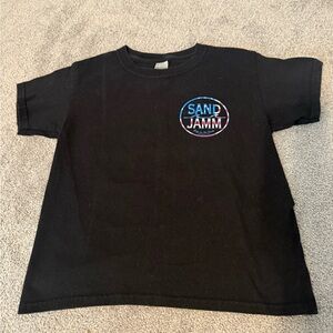 Boys black American flag sand jamm wildwood T shirt size xs